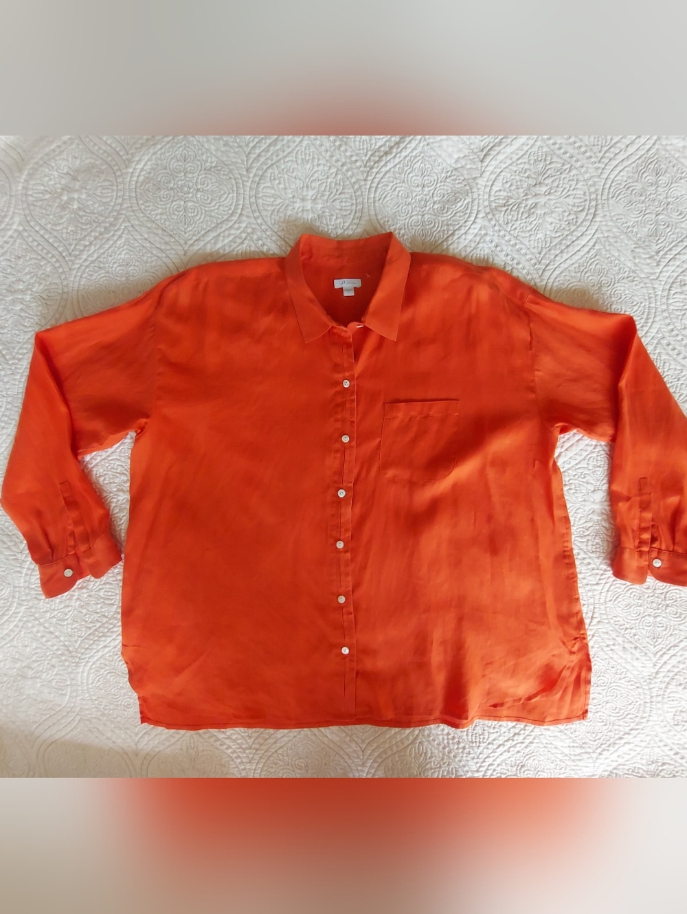 J. Jill Women's Linen Shirt — Orange  100% linen size XL